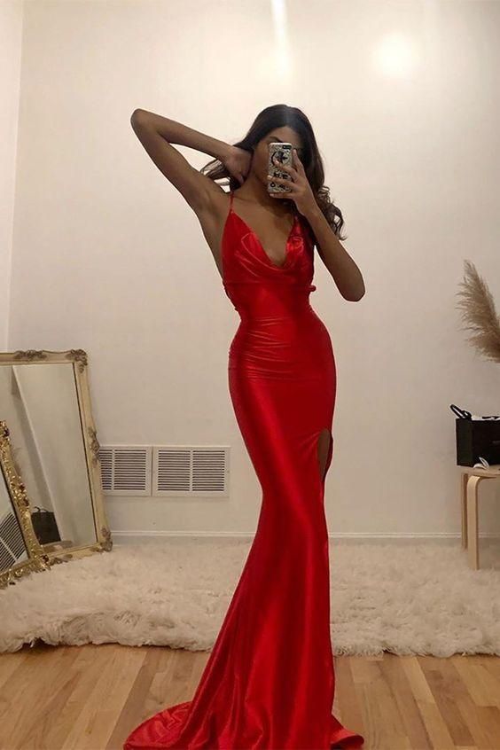 sexy red formal dress